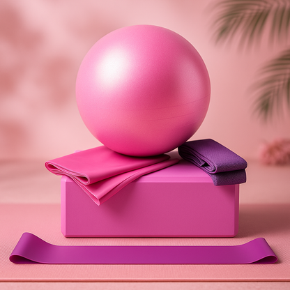 5-Piece Yoga Ball & Block Set